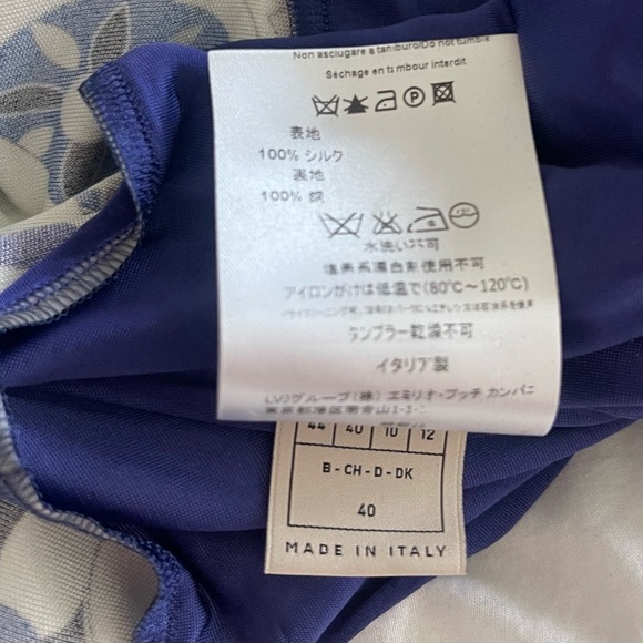 Emilio Pucci Abstract Printed Dress Side Ruched Multi Color Size 40 100% Silk - Picture 4 of 6